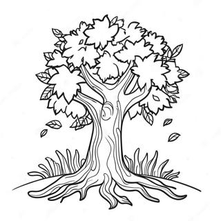 Fall Tree Outline Coloring Pages