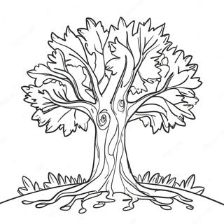 Colorful Autumn Tree Outline Coloring Page 31263-25194