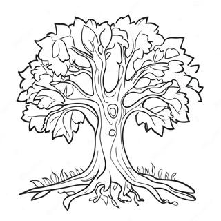 Colorful Autumn Tree Outline Coloring Page 31263-25195