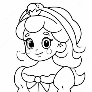 Cute Princess Peach Face Coloring Page 31273-25199