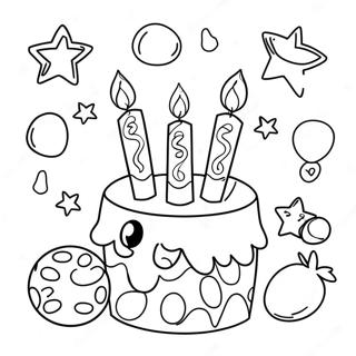 Colorful Birthday Card Coloring Page 31292-25216