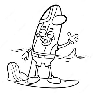 Chill Spongebob With A Surfboard Coloring Page 31303-25229