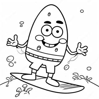 Chill Spongebob With A Surfboard Coloring Page 31303-25232