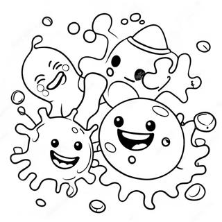 Happy Germs Playing Together Coloring Page 31333-25249