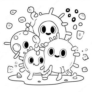 Happy Germs Playing Together Coloring Page 31333-25250