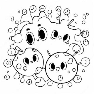 Happy Germs Playing Together Coloring Page 31333-25252