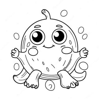 Happy Germ With Big Eyes Coloring Page 31363-25283