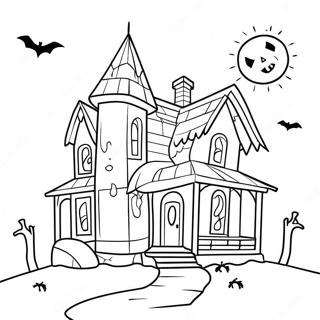 Spooky Haunted House Coloring Page 31383-25287