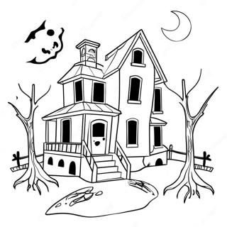 Spooky Haunted House Coloring Page 31383-25288