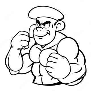 Popeye Flexing Muscles Coloring Page 31423-25321