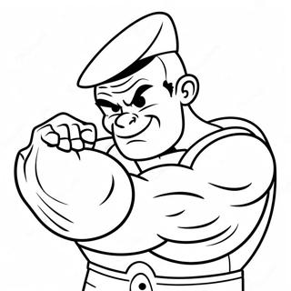 Popeye Flexing Muscles Coloring Page 31423-25323