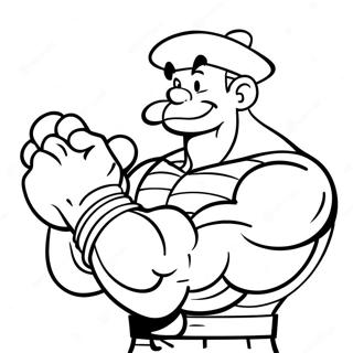 Popeye Flexing Muscles Coloring Page 31423-25324