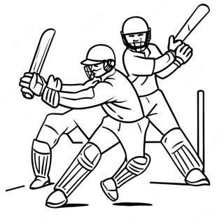 Exciting Cricket Match Coloring Page 31503-25386