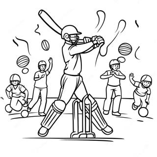 Exciting Cricket Match Coloring Page 31503-25387