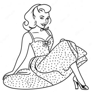 Vintage Pin Up Girl Coloring Pages