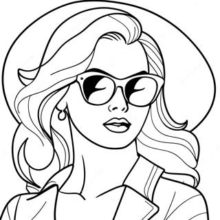 Retro Pin Up Girl With Sunglasses Coloring Page 31523-25402