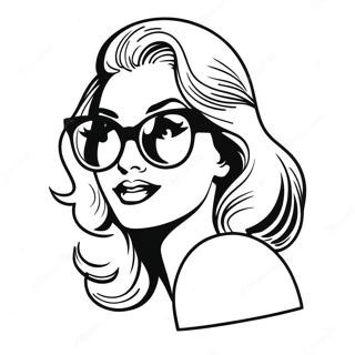 Retro Pin Up Girl With Sunglasses Coloring Page 31523-25403