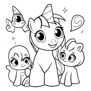 Twilight Sparkle With Friends Coloring Page 3152-2617