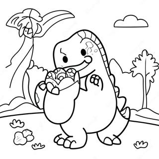 Dinosaur Easter Egg Hunt Coloring Page 31532-25407