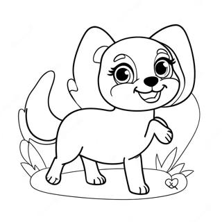 Cute Barbie Dog Playing Fetch Coloring Page 31543-25415