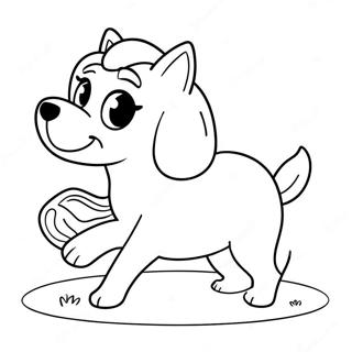 Cute Barbie Dog Playing Fetch Coloring Page 31543-25416