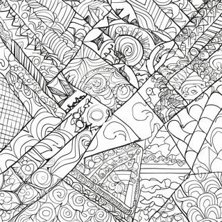 Colorful Triangle Patterns Coloring Page 31553-25427