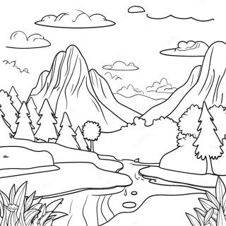 Detailed Fantasy Landscape Coloring Page 31563-25434