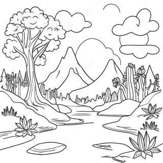 Detailed Fantasy Landscape Coloring Page 31563-25436