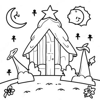 Day And Night Scene Coloring Page 31592-25455