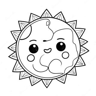 Bright Sun And Moon Coloring Page 31593-25457