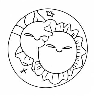 Bright Sun And Moon Coloring Page 31593-25459