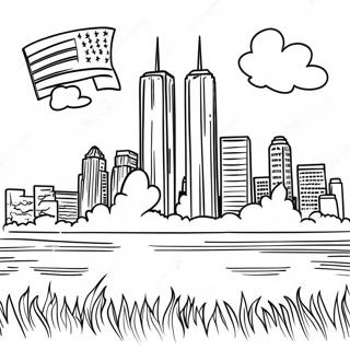 Twin Towers 9/11 Memorial Coloring Pages