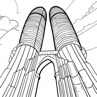 Peaceful Twin Towers Coloring Page 31603-25465