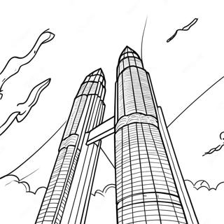 Peaceful Twin Towers Coloring Page 31603-25467