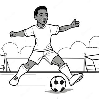 Pele Kicking A Soccer Ball Coloring Page 31613-25477