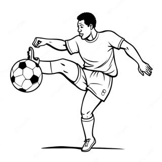 Pele Kicking A Soccer Ball Coloring Page 31613-25479