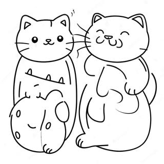 Adorable Cats Vs Playful Pickles Coloring Page 31653-25505