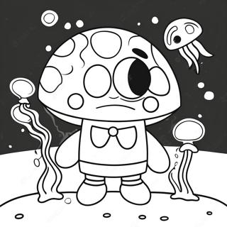 Cute Baby Spongebob With Jellyfish Coloring Page 31673-25527