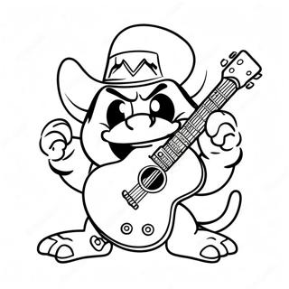 Lemmy Koopaling Playing Guitar Coloring Page 31683-25530