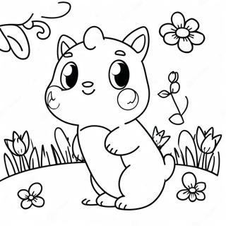 Cute Baby Animals In Spring Coloring Page 31693-25537