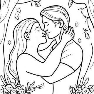 Couple Embracing In Love Coloring Page 31713-25554