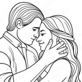 Couple Embracing In Love Coloring Page 31713-25556