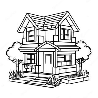 Minecraft House Coloring Pages