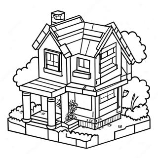 Minecraft House Coloring Page 31722-25559