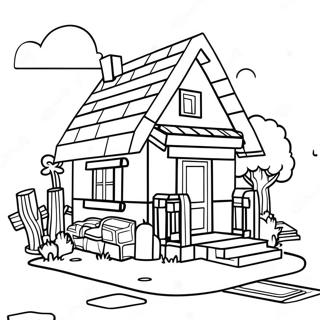 Cozy Minecraft Cottage Coloring Page 31723-25563