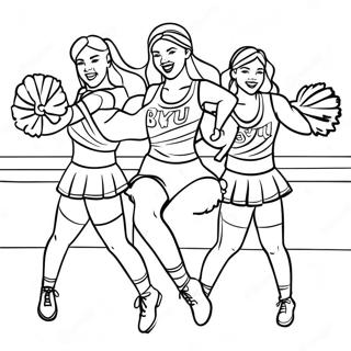 Byu Cheerleaders In Action Coloring Page 31773-25598