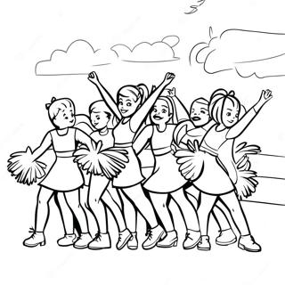 Byu Cheerleaders In Action Coloring Page 31773-25599