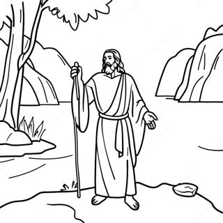 John The Baptist Preaching By The River Coloring Page 31783-25608