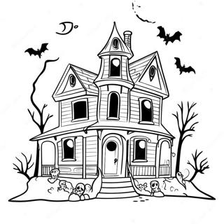 Creepy Haunted House Coloring Page 31802-25623