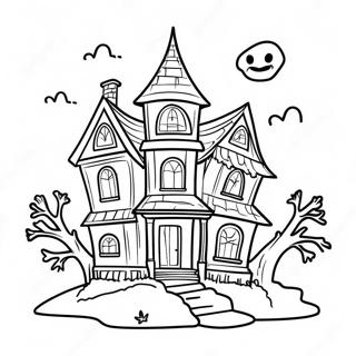 Creepy Haunted House Coloring Page 31802-25624